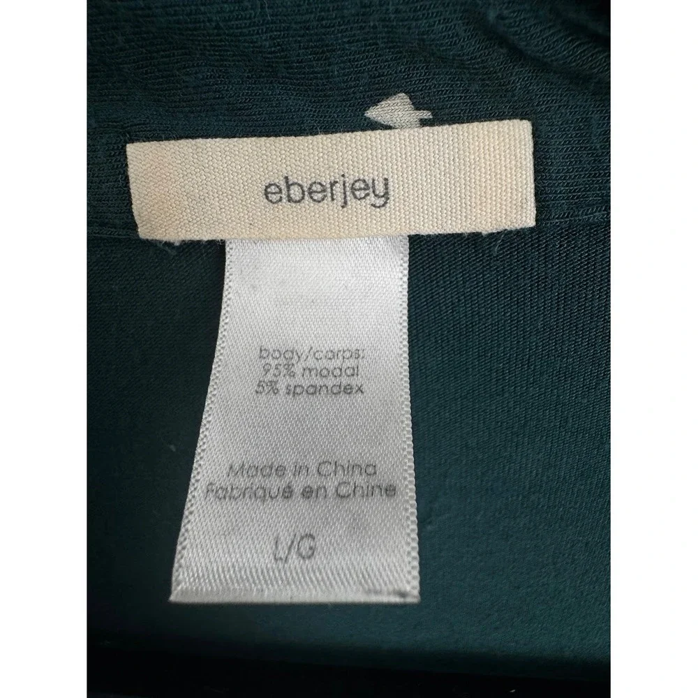 Eberjey Gisele Long Sleeve Pajama Set Green Tree Print Modal Jersey Large